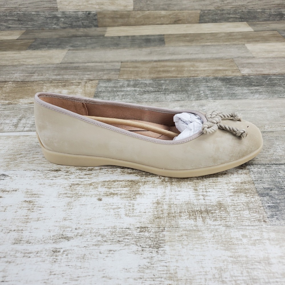 LifeStride Maura Womens Flats Shoes Sz 8.5 M Taupe Oceania Suede Slip On Comfort